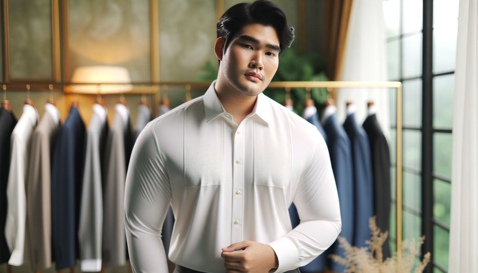 Photo Men's Plus Size Dress Shirt