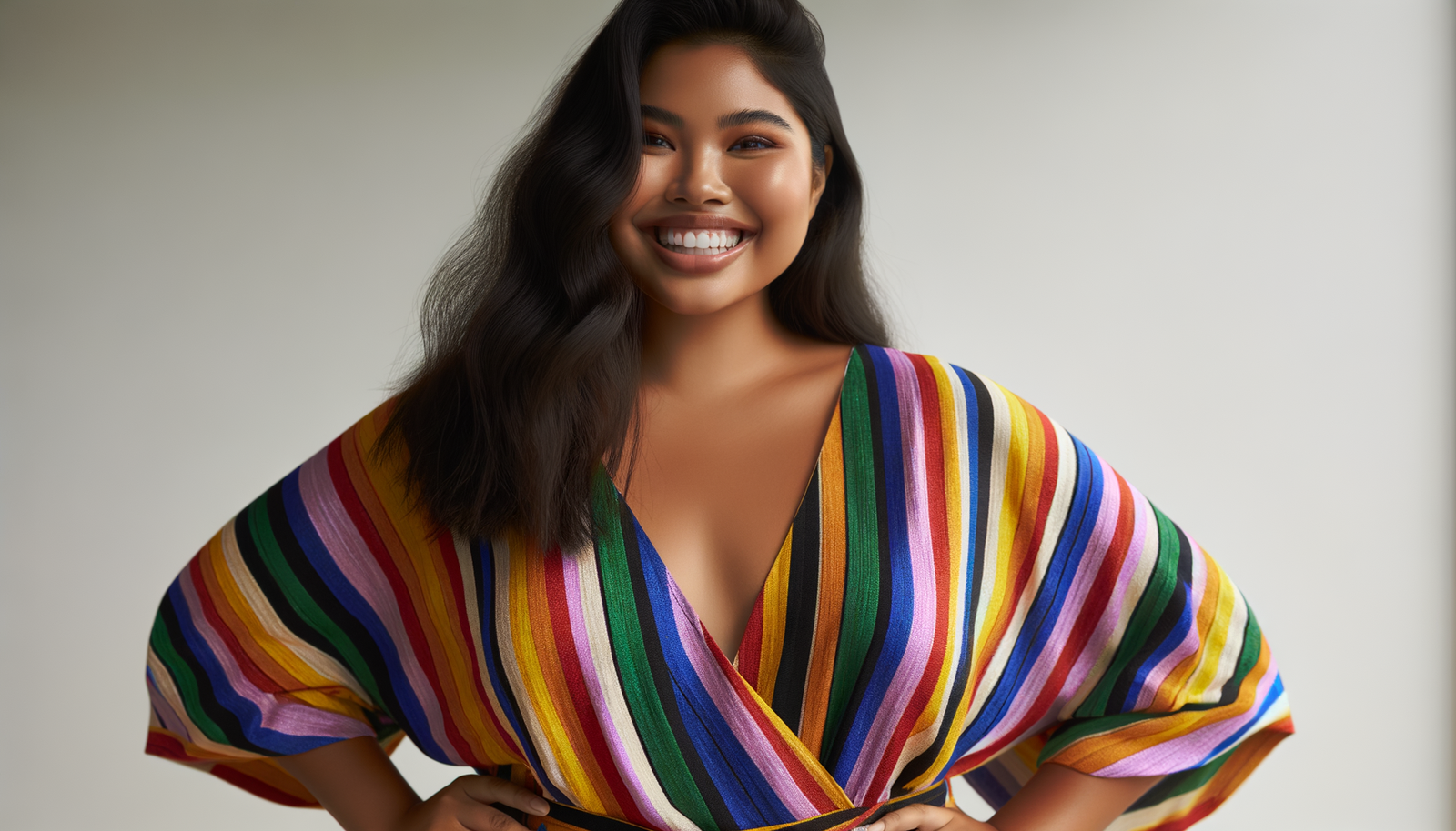 Photo plus size striped shirt